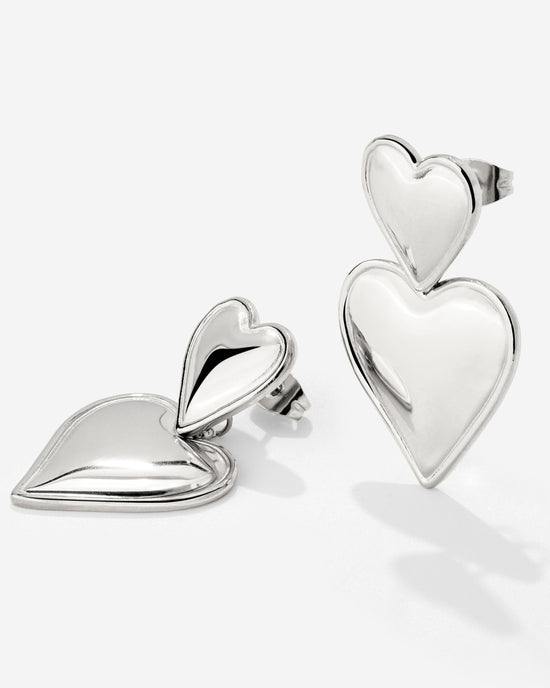 Pillow Hearts Earrings Silber