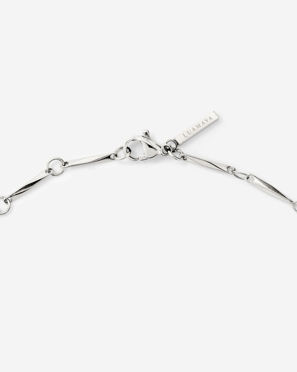 Curved Links Necklace Silver