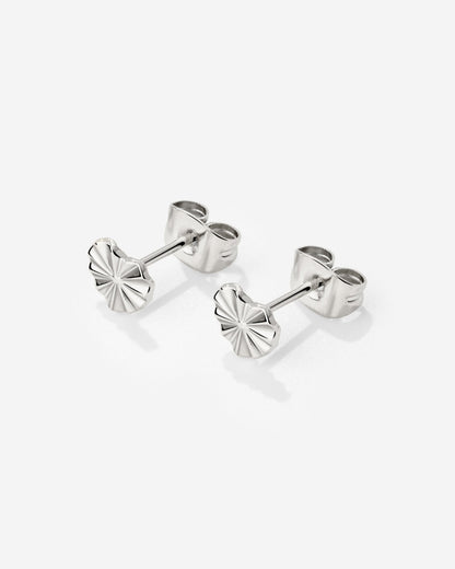 Glass Heart Studs Silber