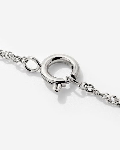 Singapore Chain Charm Necklace Silber