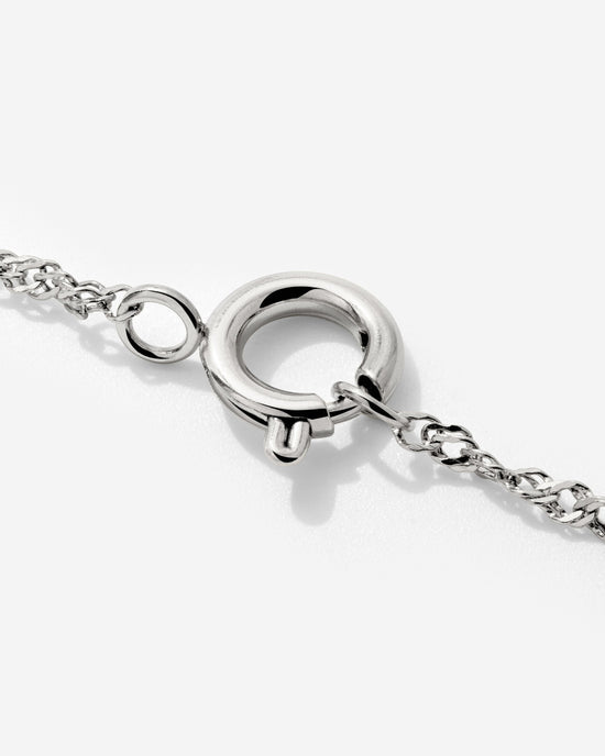 Singapore Chain Charm Necklace Silber