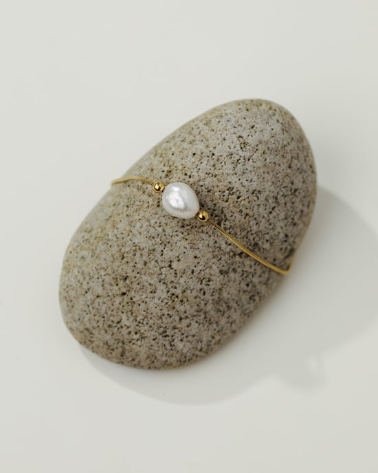 Minimalist Pearl Bracelet Silber