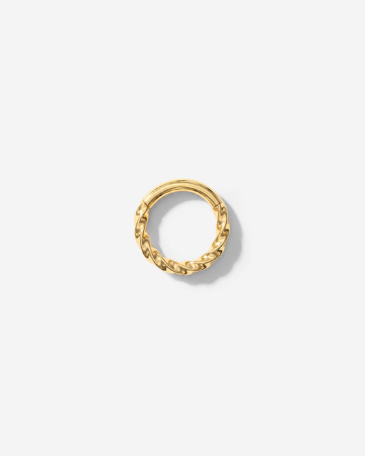 Twisted Click Piercing Ring Gold