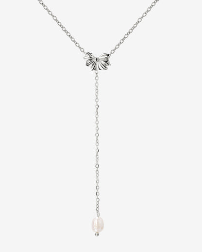 Petal Pearl Y-Necklace Silber