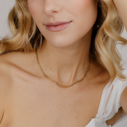 Cascade Layer Necklace Gold