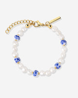 Flower Tile Pearl Bracelet Gold