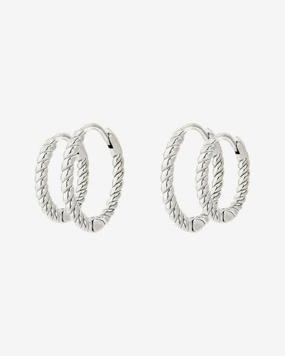Twisted Hoop Bundle Small Silber