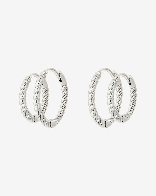 Twisted Hoop Bundle Small Silber