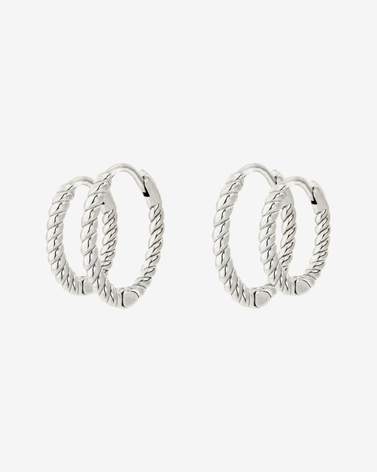 Twisted Hoop Bundle Small Silber