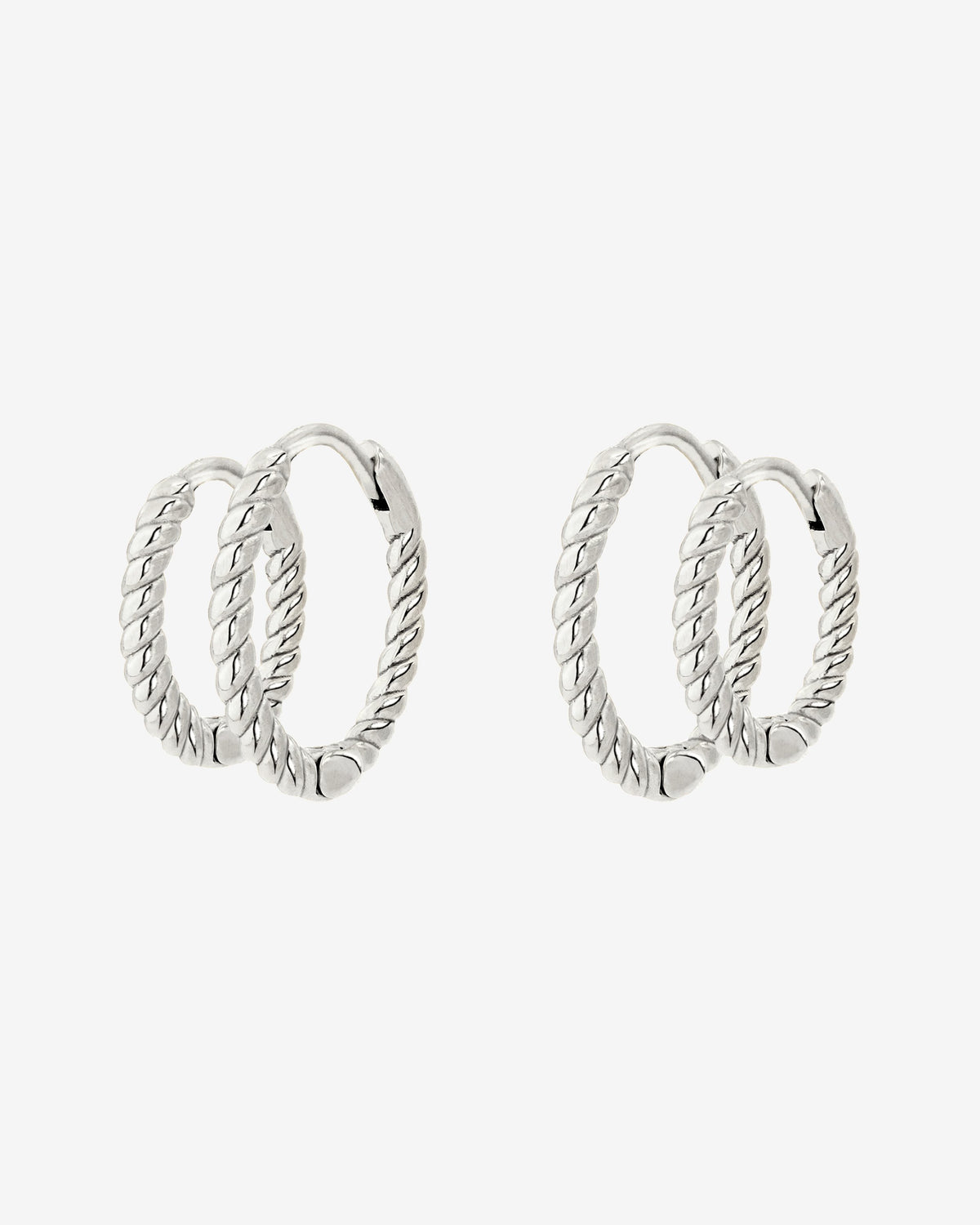 Twisted Hoop Bundle Small Silber