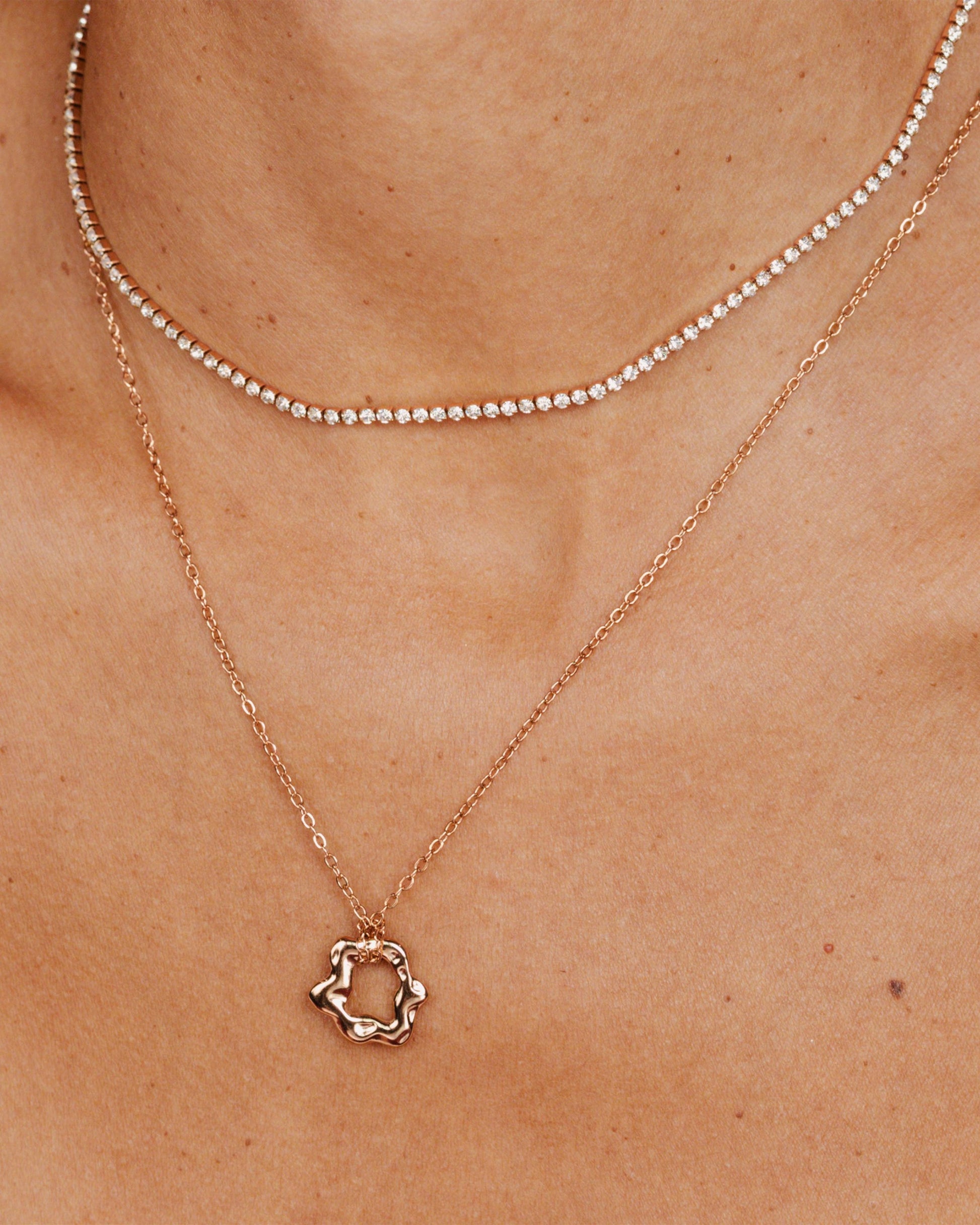 Melting Donut Necklace Roségold