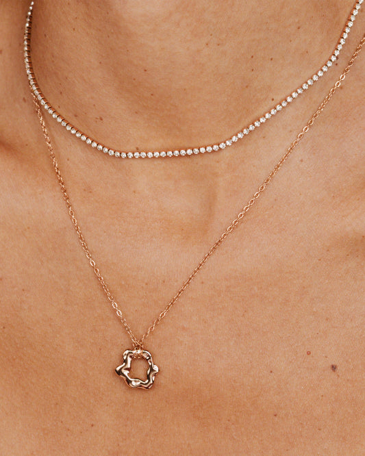 Melting Donut Necklace Roségold
