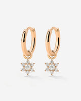 White Petal Hoop Set Small Roségold