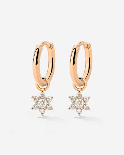 White Petal Hoop Set Small Roségold