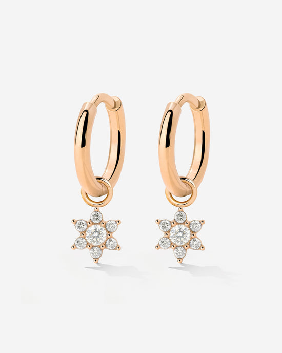 White Petal Hoop Set Small Roségold