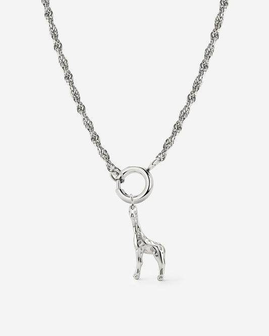 Giraffe Rope Chain Necklace Set Silber