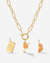 Oval Links Charm Necklace Set