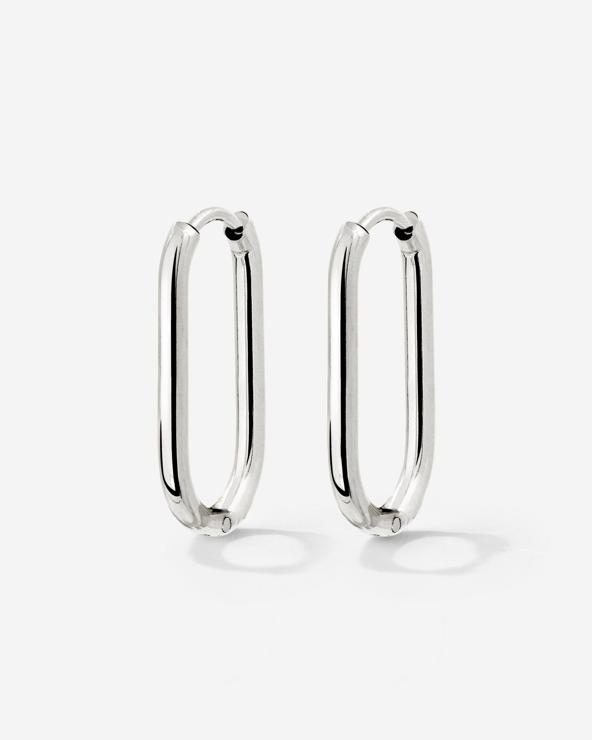 Oval Hoops Small Silber