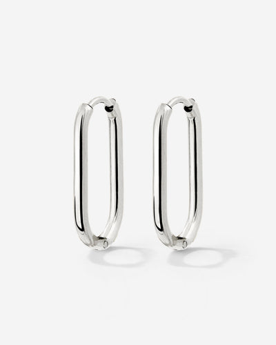 Oval Hoops Small Silber