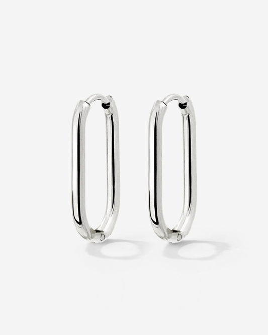 Oval Hoops Small Silber