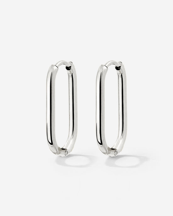 Oval Hoops Small Silber