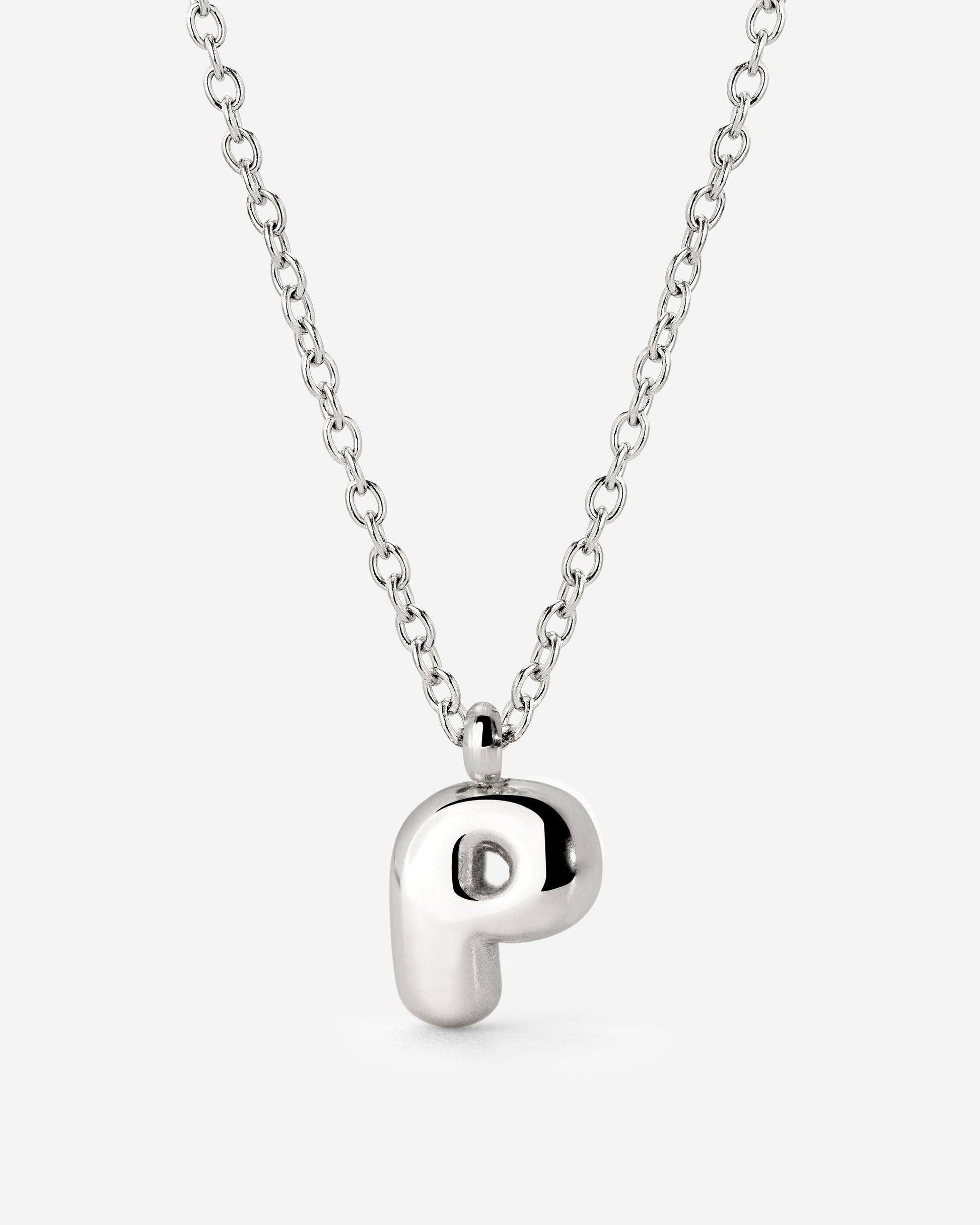 Bubble Letter Necklace Silber