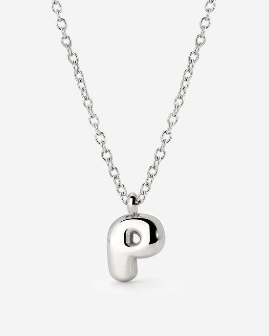Bubble Letter Necklace Silber