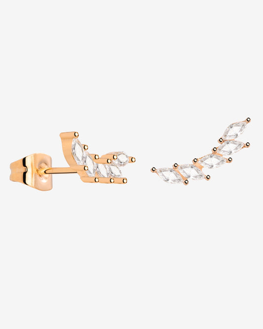 Sparkle Leaf Studs Roségold
