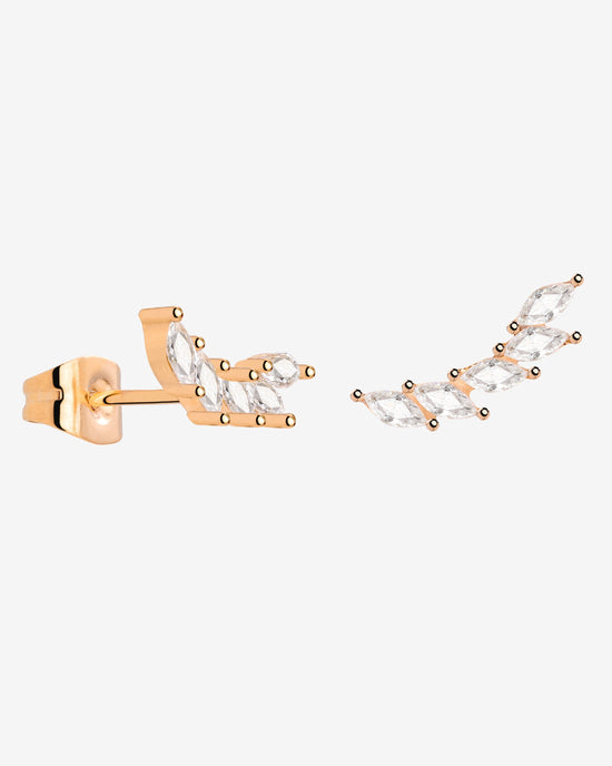 Sparkle Leaf Studs Roségold