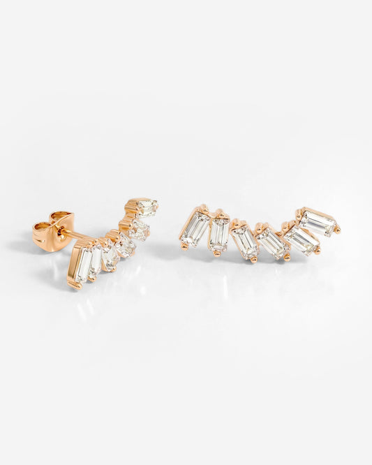 Glam Earclimber Studs Roségold
