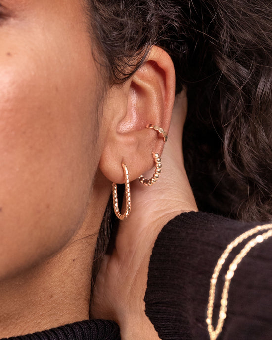 Oval Twisted Hoops Small Roségold