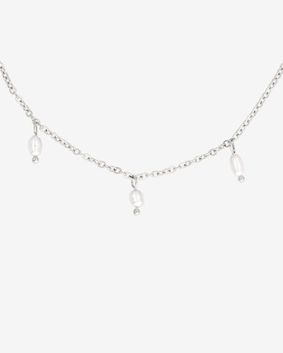 Perla Blanco Choker Silber