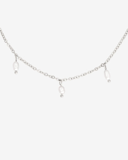 Perla Blanco Choker Silber