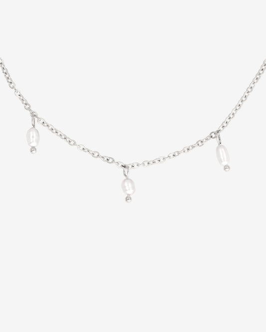 Perla Blanco Choker Silber
