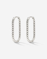 Oval Twisted Hoops Small Silber