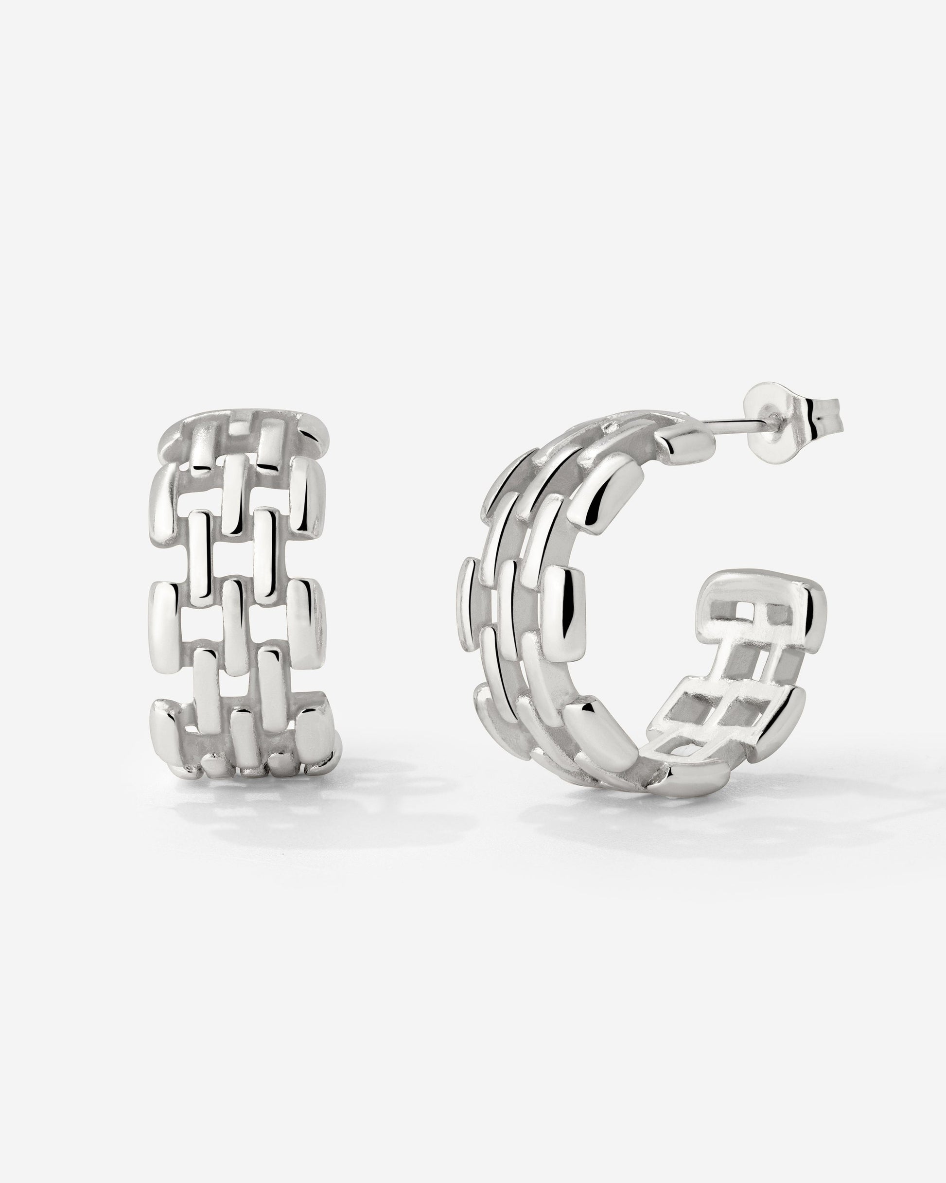 Reverie Hoop Studs Silber