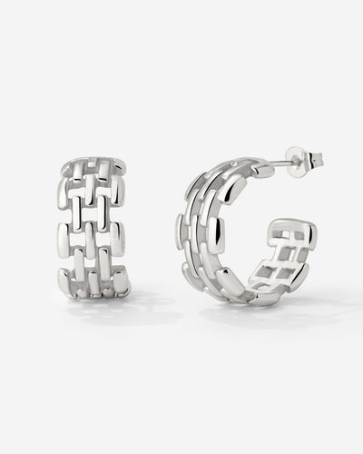 Reverie Hoop Studs Silber