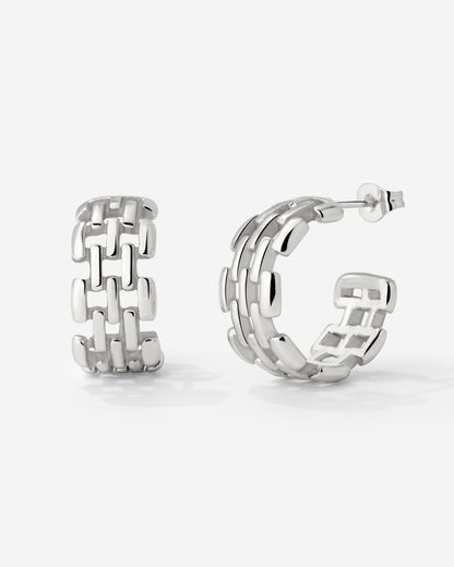 Reverie Hoop Studs Silber
