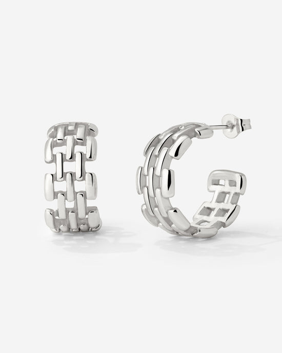 Reverie Hoop Studs Silber