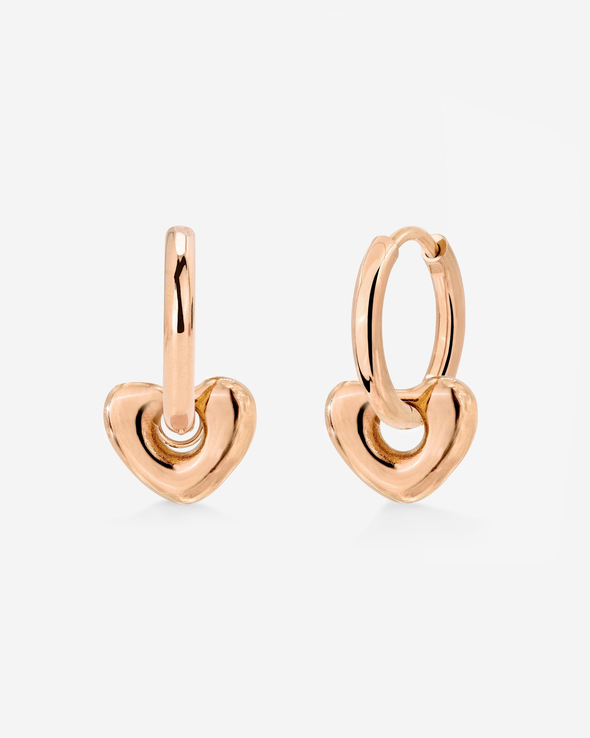 Phat Heart Hoop Set Small Roségold