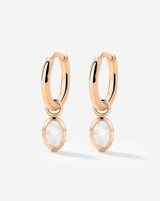 Mother of Pearls Hoop Set Roségold