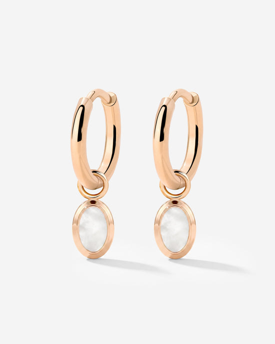 Mother of Pearls Hoop Set Roségold