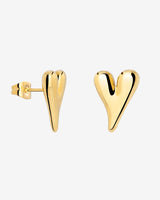 Flowy Heart Studs Small Gold