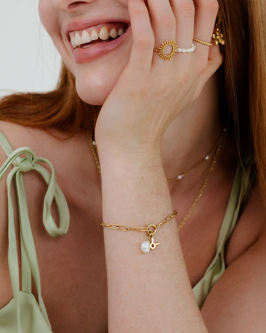 Oval Links Charm Bracelet Set