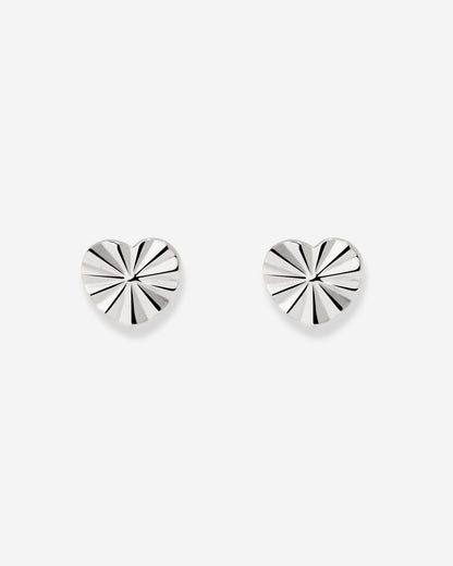 Glass Heart Studs Silber