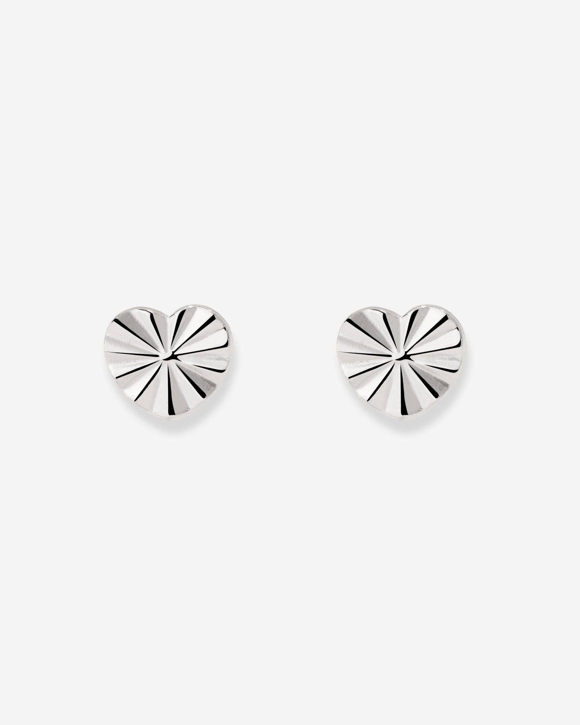 Glass Heart Studs Silber