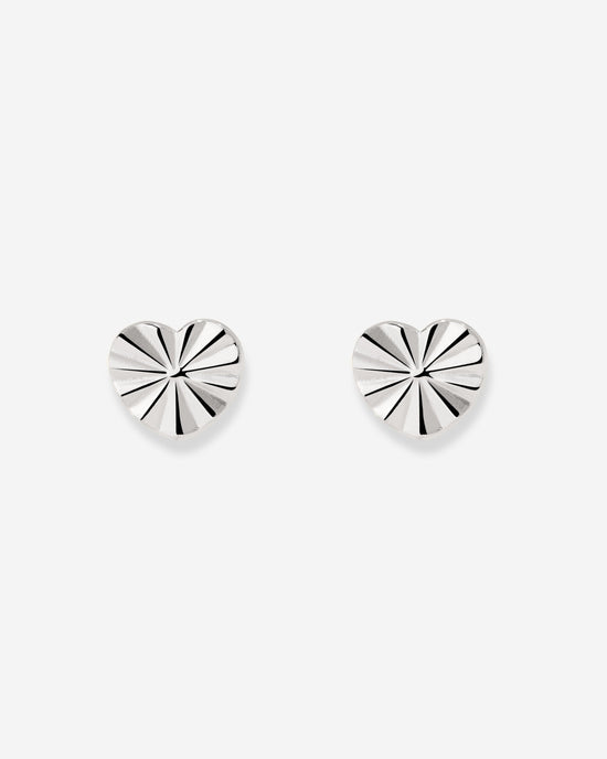 Glass Heart Studs Silber
