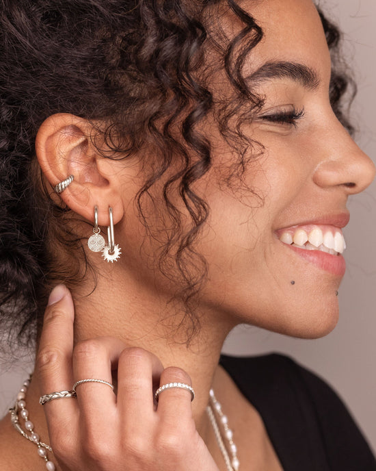 Oval Hoops Small Silber