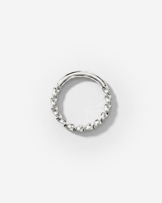 Twisted Click Piercing Ring Silber