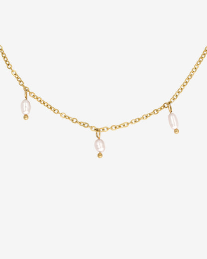 Perla Blanco Choker Gold